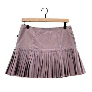 Pleated Mini Skirt Lavender Sz M by Bobby J Tennis Skirt Cotton Coquette